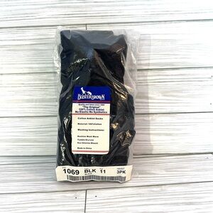 NWT Buster Brown 100% Cotton Anklet Socks 3 Pairs new in package Black Size 11